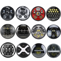 New Style Black Chrome 5.75 Inch LED Headlight 5 3/4" led DRL 50W Motorbike Headlights For Dyna Softail Sportster 883 XL883 FXCW