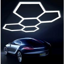 Customized Dimmable Hexagonal LED Garage Light Honeycomb Lamp for Barber Shop Gym Auto Repair Workshop Ceiling Detail Lighting