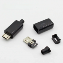 10pcs DIY Micro USB Type B Male 5pin Four Piece Assembly Connector Plug Socket