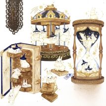 Fairy Magical Rabbit PET Special Oil Washi Tapes Junk Journal Masking Tape Adhesive Tape DIY Scrapbooking Washi Stickers