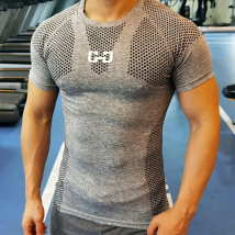 Men's Quick Dry Sport T-shirt Fitness Tight Short Sleeve Male Gym Compression T-shirt bodybuilding Tee shirt