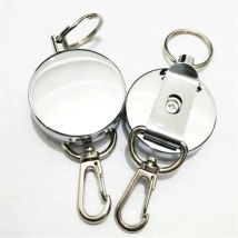 1pc Retractable Pull Key Ring ID Badge Holder Name Tag Card Holder Recoil Reel Belt Clip Gift Office Supplies