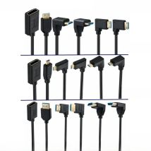 0.3m 90 Degree Angle 8K60Hz Micro Mini HDMI-compatible Male to HDMI-compatible Female Cable Camera Tablet to TV Adapter