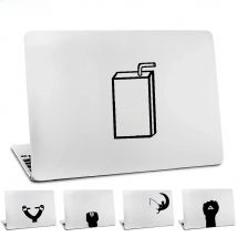 Sykiila Sticker for Apple MacBook Air 11 13 Pro 13 15 17 Retina 12 Personal Vinyl Decal Skin Laptop Juice Box Black Cup 2019