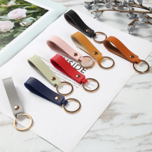 8 Colors Fashion PU Leather Keychain Business Gift Leather Key Chain Men Women Car Key Strap Waist Wallet KeyChains Keyrings