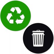 Recycle and Trash Sticker Vinyl Modern Logo Symbol to Organize Trash cans or Garbage containers and Walls Small Green