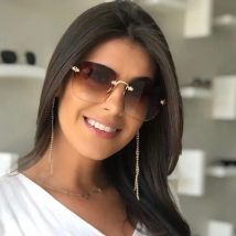 2024 New Women Sunglasses Rimless UV400 Brand Designer High Quality Gradient Sun Glasses Female Summer Shades zonnebril dames