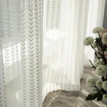 Leaves Jacquard Tulle Curtains for Living Room The Bedroom Modern Sheer Curtains for Window Thick Fabric Blinds Drapes