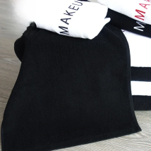 AHSNME Make Up Towel Black Dressing Table Towels Cosmetic Face Towel Embroidery Logo White Bath Towel 100 Cotton Towel