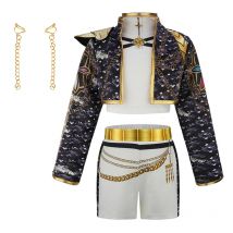 Stroje cosplay na Halloween Czarny strój myśliwki na Halloween dla dziewcząt Modny strój sceniczny dla grupy dziewcząt Dziewczęcy strój codzienny z długim rękawem