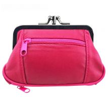 NICOLE & CO Original New Women Mini Coin Purse Female Genuine Leather Sheepskin Metal Hasp Change Bag Card Zipper Small Wallet