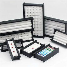 Wholesale large multi-digit gem storage box, diamond display box, V Groove colorful gems Box，PortableGem Display Tray with Lid
