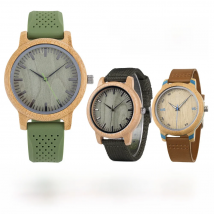 BOBO BIRD Wood Watch for Men Women Japan Analog Quartz Wristwatches 44mm Causal Green Leather Custom Watches relogio masculino