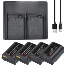 4X 2280mAh DMW-BLK22 DMW BLK22 Battery + LED Dual Charger for Panasonic LUMIX DC-S5 DC-S5K Cameras
