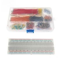 Preformed Breadboard Jumper Wire Kit 14 Lengths, MB102 400 830 Point Solderless PCB Bread Board Prototyping Circuits DIY Kits