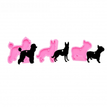 DY0128 Shiny Dogs Silicone Resin Mold DIY Craft for Keychains, Poodle, Chichi Chocolate Molds for Cake