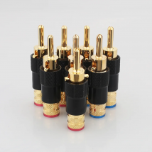 New High quality 24K gold Plated Audio speaker Jack Banana Speaker Plug Screw Lock 10mm Cable Wire Connector