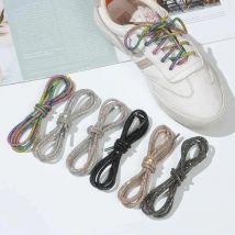 New Luxury Rhinestone Shoelaces Rainbow Diamond Shoe Laces Sneakers Round Cross Braiding Strap ​DIY Strings 100/120/140/160CM