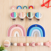 Kovict Rainbow Silicone Beads/Pendant/Clip For Jewelry Making Food Grade DIY Necklace Pacifier Chain Accessories