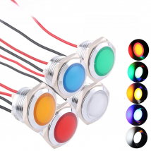 LED Metal Indicator light 16mm waterproof Signal lamp LIGHT 3V 6V 12V 24V 220v screw connect red yellow blue white 16ZSD.QX.X