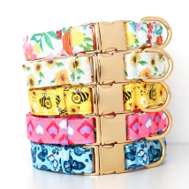 Personalized Nylon Dog Collar Flower Bee Printed Puppy Collars Free Custom Pet ID Necklace Collars For Small Large Dog Chihuahua
