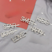 Hair Clip Women Hair Pin Hairclip English Letter Barrette Rhinestone Personality Word Girl Hairpin Hair Accessories Jewelry