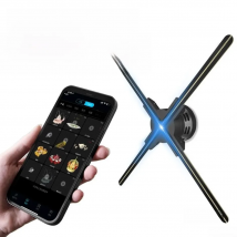 3D Hologram Projector Fan Remote Wifi Control 25-100cm Commercial Advertise Display Hologram Projector Transmit Picture Video