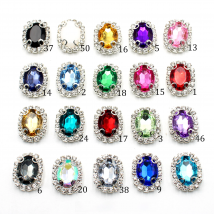 10 pieces/set 15 * 20MM oval acrylic diamond buttons, four hole flat back buttons, suitable for scarves sewing wedding accessori