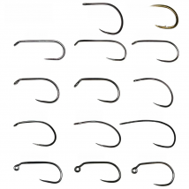 Vampfly 50pcs/Pack Barbed and Barbless Fishing Fly Tying Hook Nymphs Pupa Egg Fly Dry Fly Wet Fly Hook 60° Angle Jig Nymph Hook