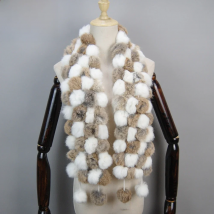 2025 Women Winter Warm Real Rabbit Fur Scarf Hot Sale Natural Rabbit Fur Muffler Lady 100% Genuine Fur Scarves Wholesale Retail