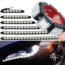 1pcs 6 9 10 12 16 20Leds Car Flexible DayLight COB Driving Daytime Running Auto Fog Lamp Waterproof Bulb Automobile Styling 12V