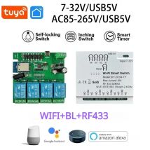 Tuya Smart Switch Wifi Garage Tür Wifi Relais Schalter Wifi RF 4 Kanal Modul 85-265V wifi Vorhang Modul Drahtlose Schalter