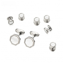 Lepton Mother of Pearl Cufflinks tuxedo studs Sets Fashion Shell Cufflink Collar Studs Cuff links Men Jewelry Drop Shipping