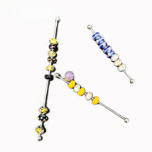 Jewelry Charm Beads Display Metal Rod Stainless Steel 2mm 3mm Hole Bracelet Beads Holder Organizer Trollbeads Storage Showcase