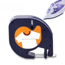 UniPlus 18771 Black on White Fabric Label Tapes Iron on Clothes 12mm Fit DYMO Label Printer Leratag LT-100H Plus LT-100T QX50