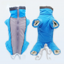 Boy/Girl Dog Overalls Winter Warm Waterproof Dog Down Jacket Reflective Jumpsuit for Small Dogs Zippered Pet Clothes Snowsuit