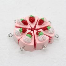 10pcs/pack Cute 3D Strawberry Cake Resin Charms Simulation Food Small Pendants For Earring Bracelet DIY Jewelry Accessories
