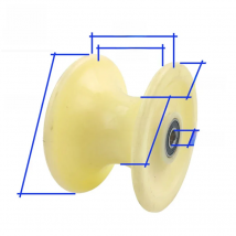 Sliding nylon roller,transmission wheel, limit wheel, guide wheel/pulley/rollers U-groove diameter 60mm,,double bearing  6201RS.