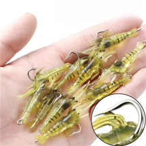 10/20PCS Soft Silicone Luminous Simulation Shrimp Lure With Hook Artificial Baits Fishing Lures Fishing Accessory Fishing Set