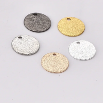 Copper plated double glitter sand texture frosted earrings pendant DIY necklace accessories