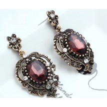 YaYi Jewelry Fashion Colorfull Glass Crystal Rhinestone Dangle Crystal Women Ancient Silver Color Wear Ear Band Tassel Earrings