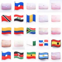 1PCS National Flag Shoe Charms PVC  Shoes Decoration For Accessories For Kids Adults Party Gifts