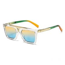 New Vintage Double Bridges Square Sunglasses Men Gradient Mirror Eyewear Shades UV400 Women Trending Blue Yellow Sun Glasses