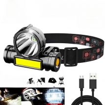Daakro LED Headlamp Powerful Super Bright Flashlight USB Rechargeable Sensor Waterproof Camping Fishing Headlight Searchlight
