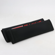2pcs ST racing Black Cotton Seat Belt Cover Soft seatbelt Harness Pads Embroidery Shoulder Pad