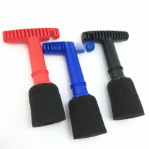 Lucullan Design Foam Fitting Recessed Lug Nut Wheel Cleaning Brush With Handle and Removable Insert Sponge