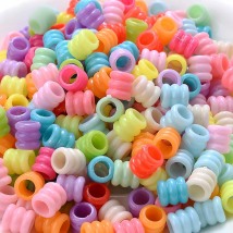 iYOE 300pcs Mix Tube Acrylic Beads Big Hole Plastic Spacer Beads For DIY Jewelry Making Bracelet Necklace Handmade Keychain