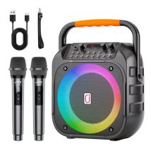 T26 Karaoke Machine Portable Bluetooth Karaoke Ok Speaker with 2 Wireless Microphones, Pa System Suitable for Adults and Kidsren