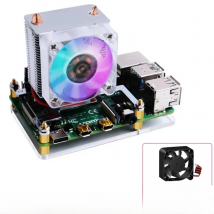 52Pi Raspberry Pi 4 ICE Tower RGB Cooling Fan Copper Tube Cooler Optional Acrylic Case Power Supply for Pi 4B 3B+ 3B
