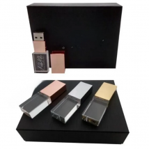 Free Custom LOGO Color Metal Crystal USB3.0 High-speed Flash Drive 64GB 128GB Memory Stick with Gift Box